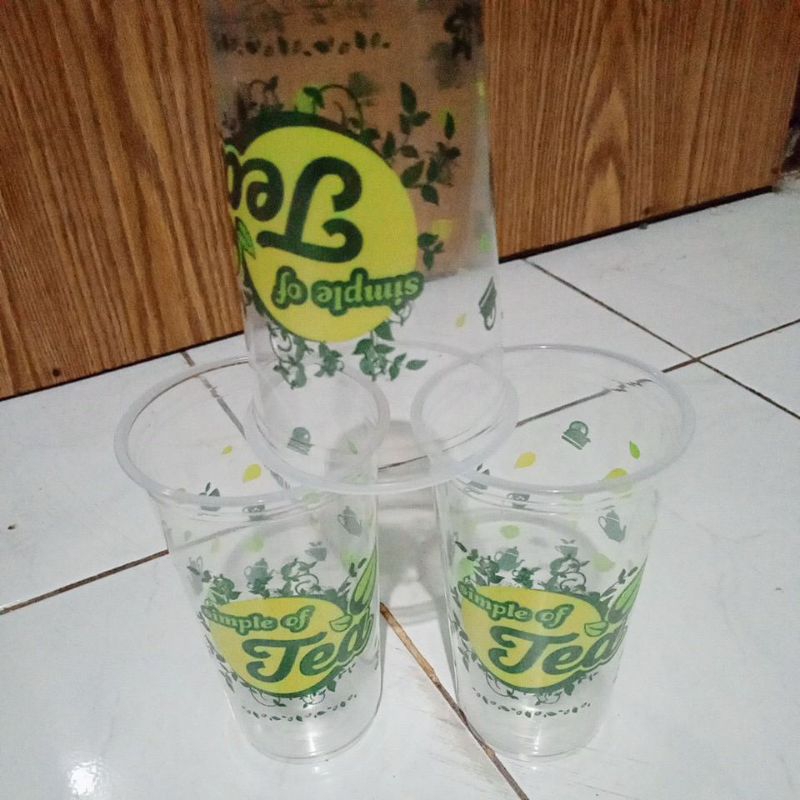 cup/gelas plastik printing 22oz datar 7gram