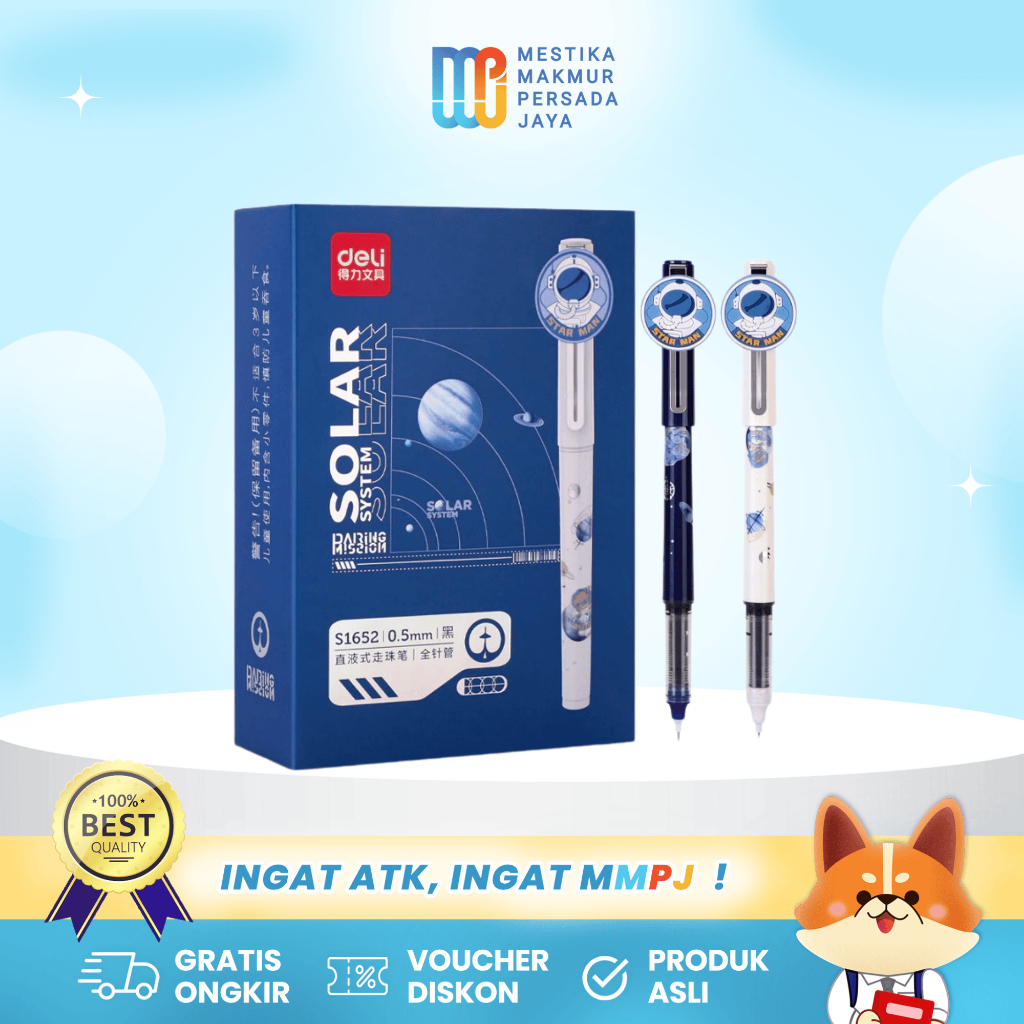

Deli Pulpen Roller Gel Desain Astronaut - 0.5mm Tinta Hitam, Aesthetic dan Unik S1652