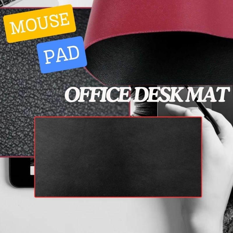 office desk mat bahan kulit mouse pad