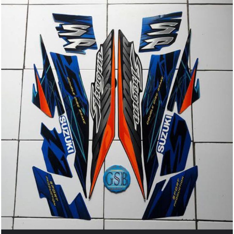 striping stiker list body Suzuki Shogun sp 125 THN 2007 merah
