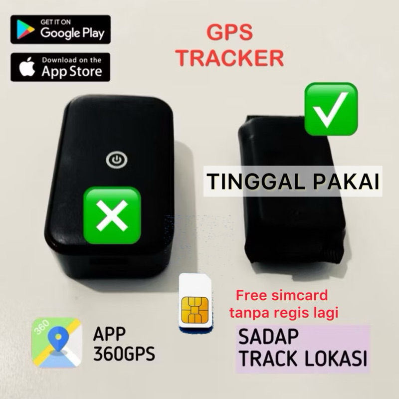 GPS Tracker Mini Terkecil Magnetic Free Sim Langsung Aktif