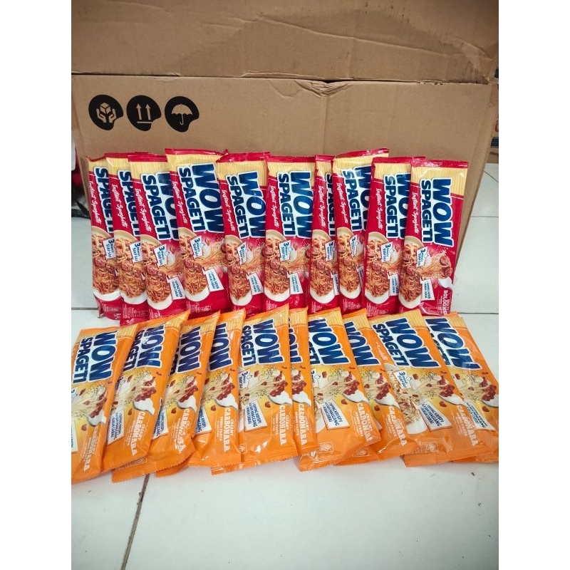 

(Paket hemat isi 10bks) Wow spageti virall Bolognese/Carbonara/Mix All varian 88gram