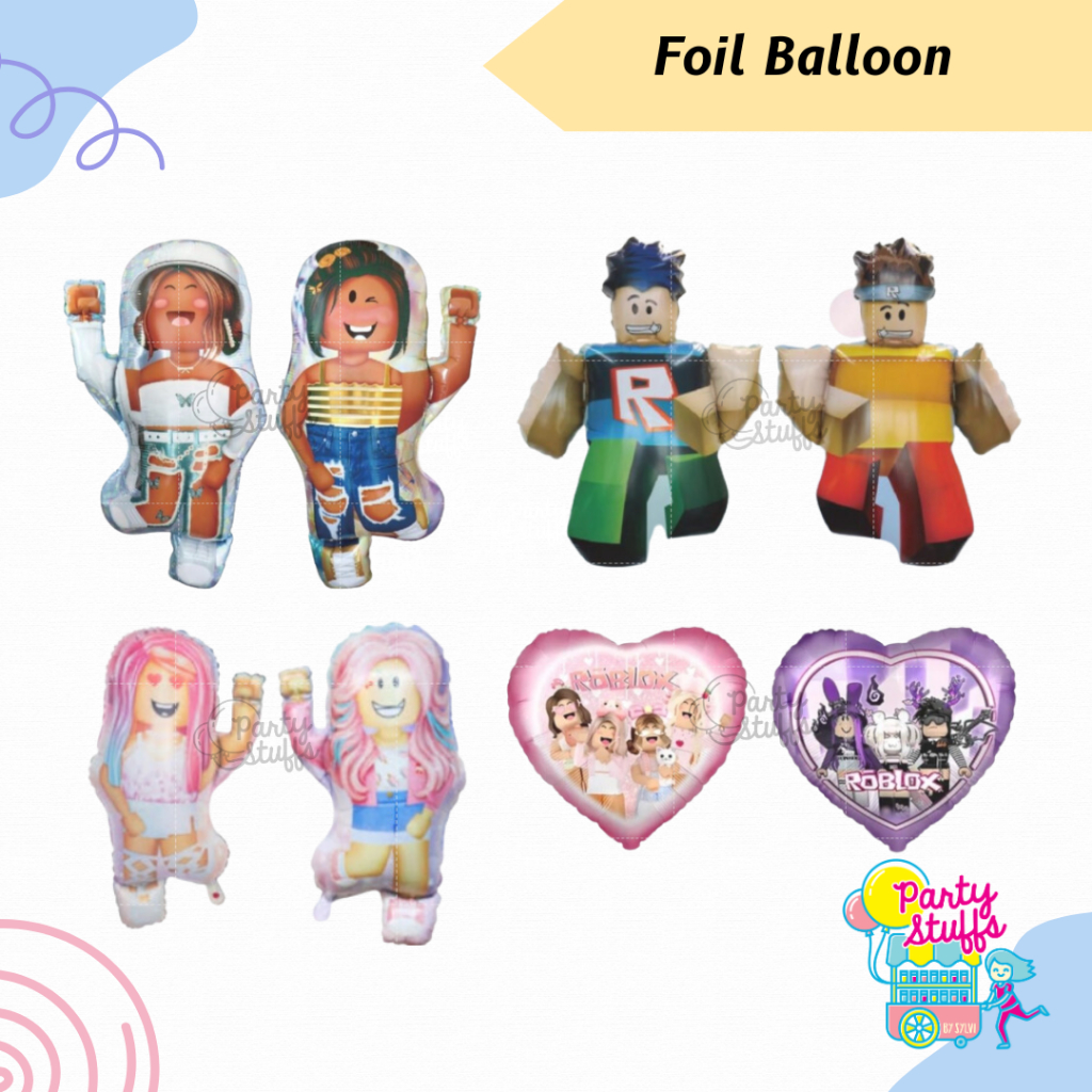Balon foil roblox | Roblox foil balloon / Balon Dekor Tema Roblox / Roblox Men & Roblox Women