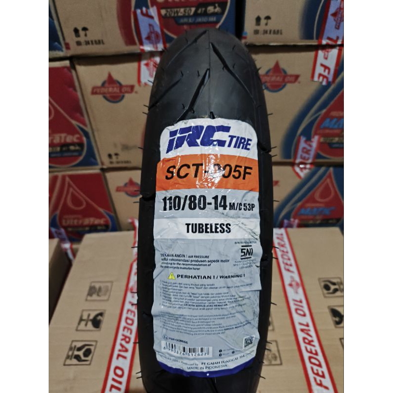 Ban Luar IRC SCT-005 F 110/80-14 TL Tubeless / Untuk Sepeda Motor Aerox PCX 100% Original Baru