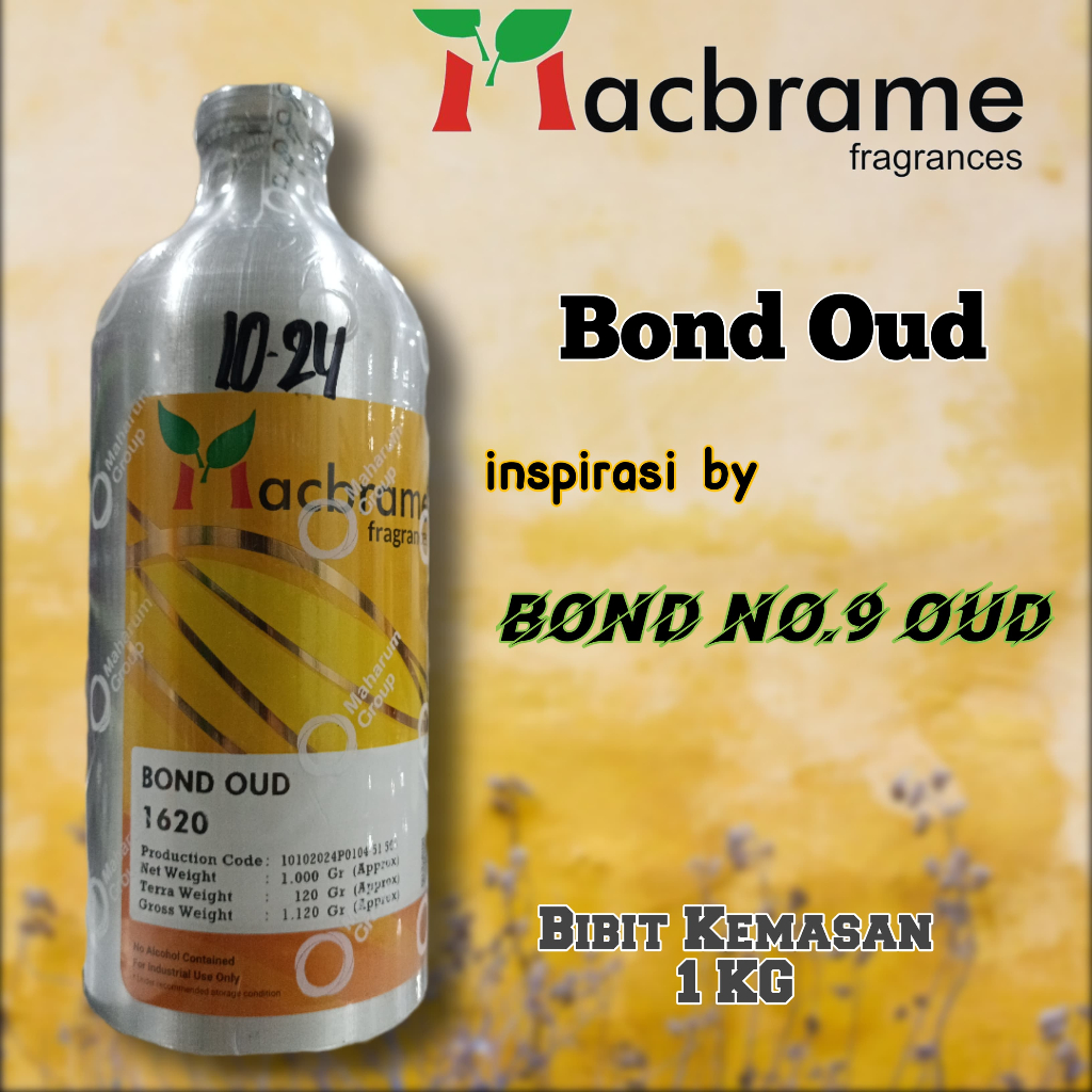 BOND OUD BIBIT PARFUM MURNI KEMASAN 1KG. BY MACBRAME inspirasi BOND NO.9 OUD (james bond)