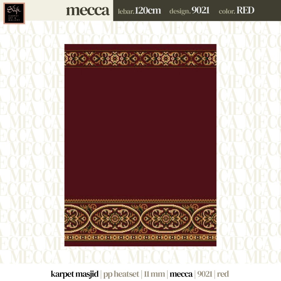 Karpet Masjid Meteran Merah / Red Mecca 9021