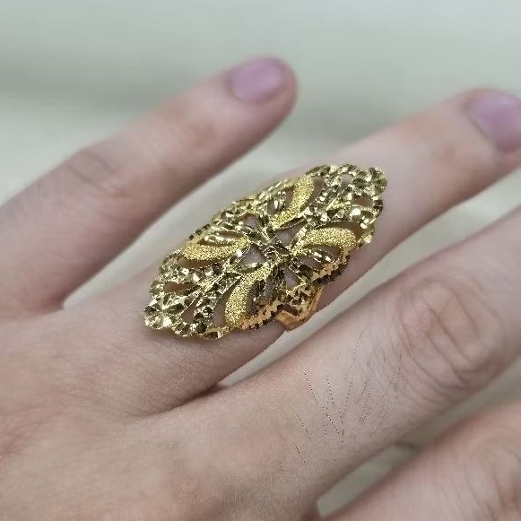 Cincin Perempuan Mas Malaysia 916 22K Emas Asli Imporr Size 16
