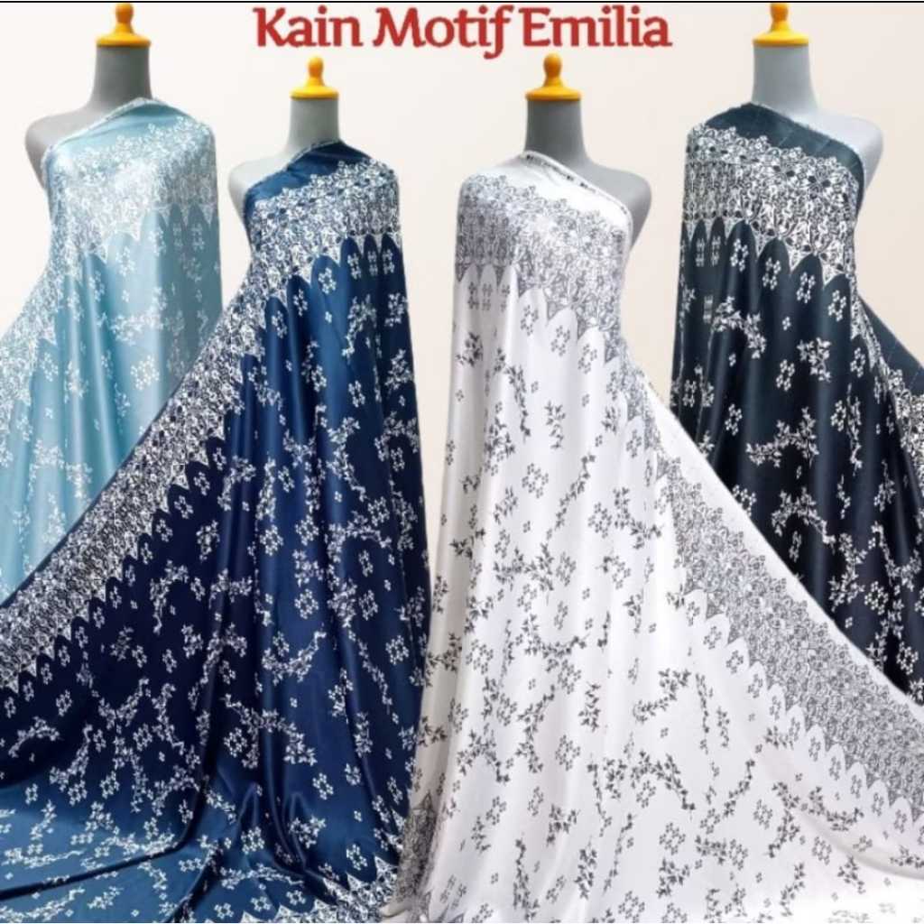 Kain silk motif Emilia/kain seragaman/kain lebaran/kain couple/kain sarimbit/kain seragam lebaran