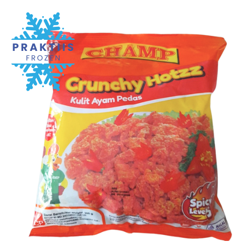 

CHAMP CRUNCHY HOTZZ 300GR LV 5 / KULIT AYAM PEDAS OLAHAN