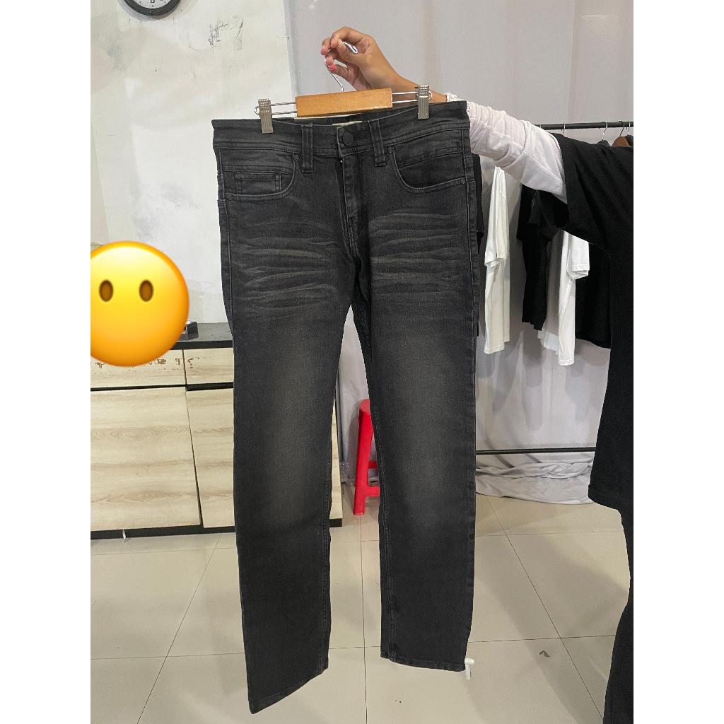 Celana Jeans Pria Panjang Dewasa Slim Fit Topten CFD0228 Skinny Abu Wash Stretch Premium