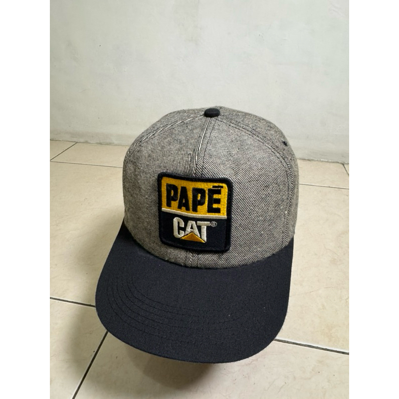 Topi Pape Caterpilar Abu Abu Lawas