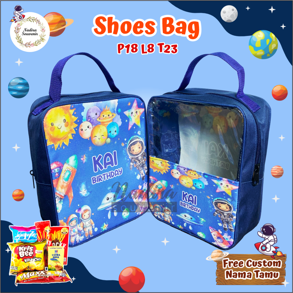 

TAS ULTAH CUSTOM SHOES BAG TAS SEPATU BAHAN TEBAL BISA, TERLARIS BAGUS 18X8X23