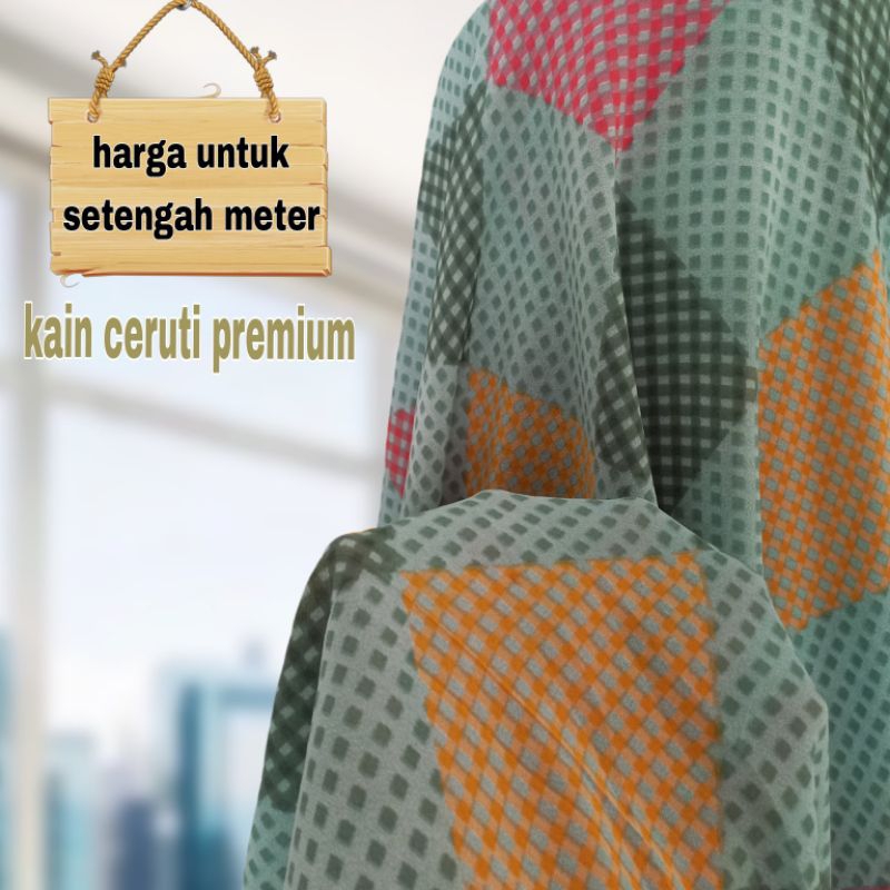 kain ceruti premium motif kotak-kotak