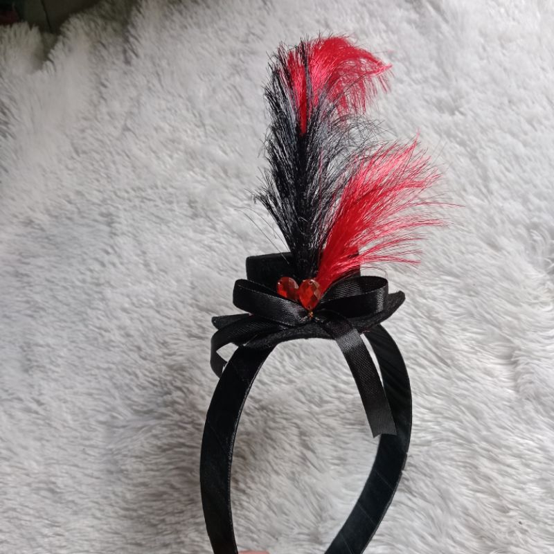 bando topi/fascinator hat/topi fascinator/bando topi bulu/hiasan pesta bandana halowin
