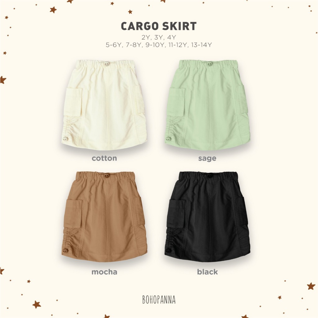 BOHOPANNA - CARGO SKIRT - Rok Anak Perempuan - Rok Cargo -Rok Anak