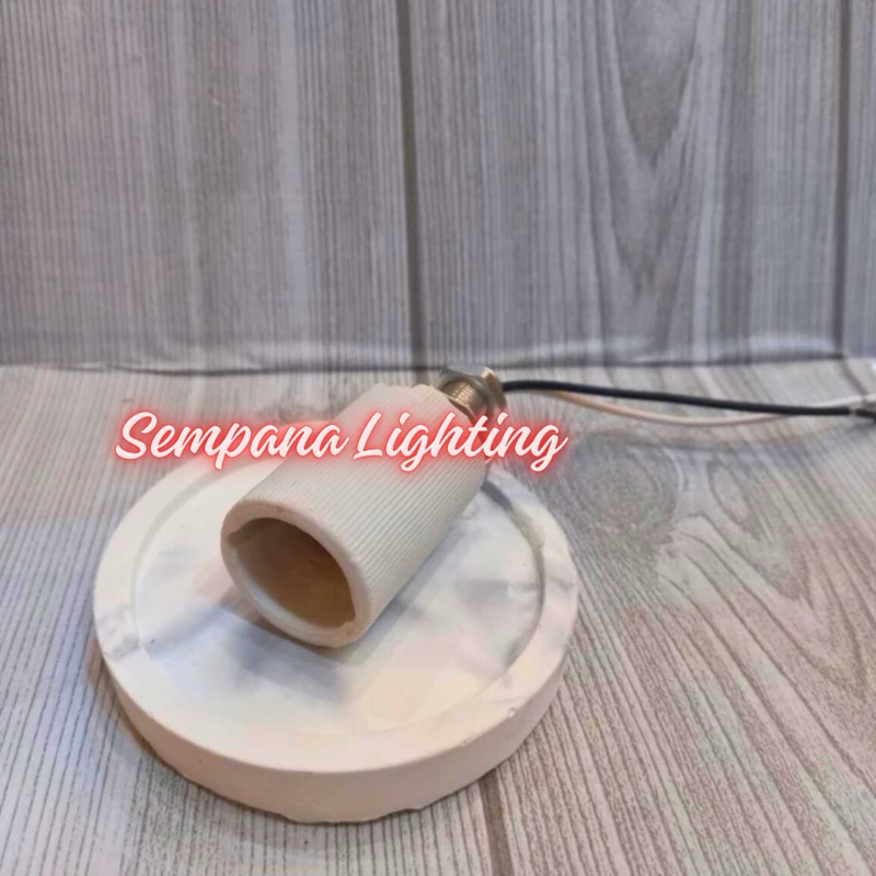 Lumiau_Boomaww Fitting Keramik Lampu E14 Komplit Pipa Drat