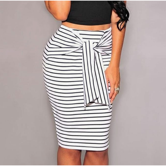 GATTTA Rok Hitam Putih Motif Garis