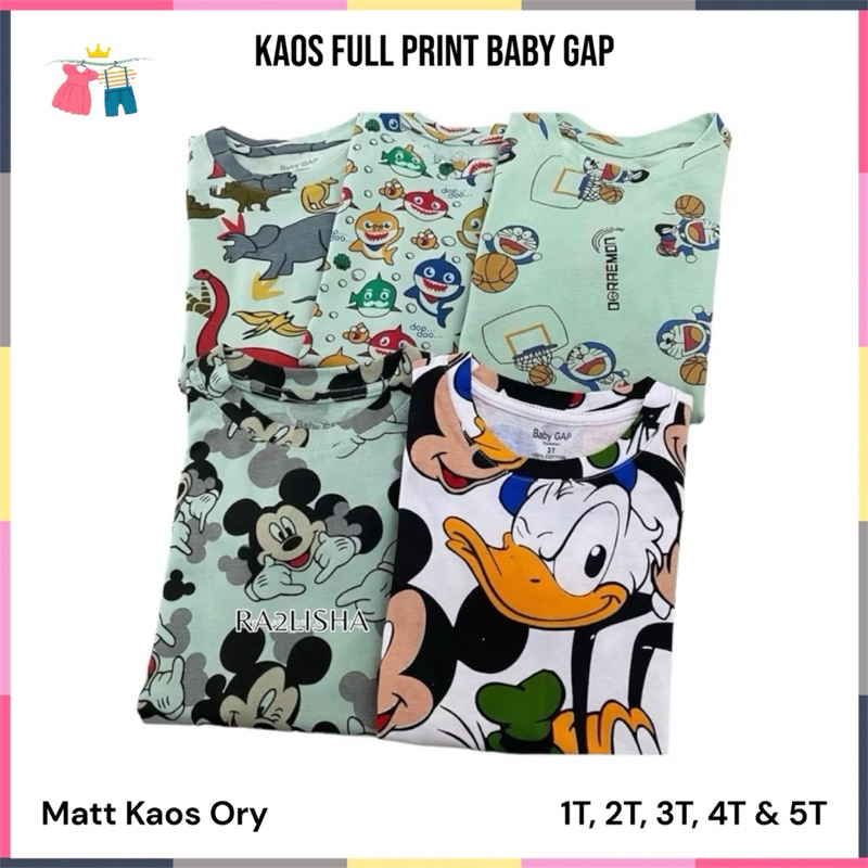 Kaos Full Print Baby Gap / Kaos Fullprint Anak / Kaos Daily Anak / Kaos Fullprint Anak Cowok / Kaos 