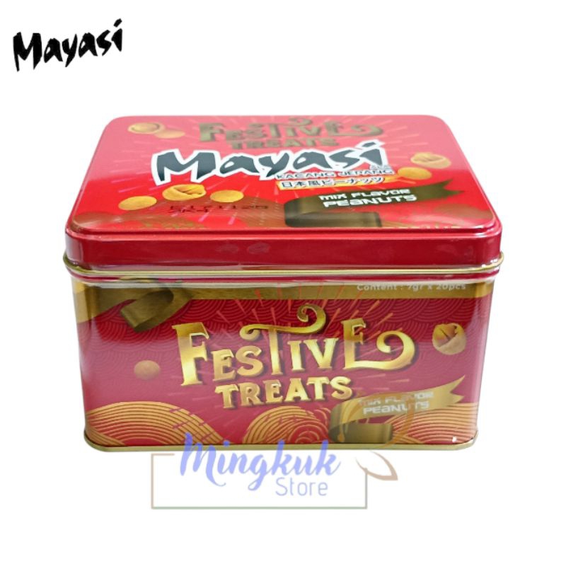 

Mayasi Festive Treats Kaleng - Mayasi Mix Flavour Peanuts 7gx20
