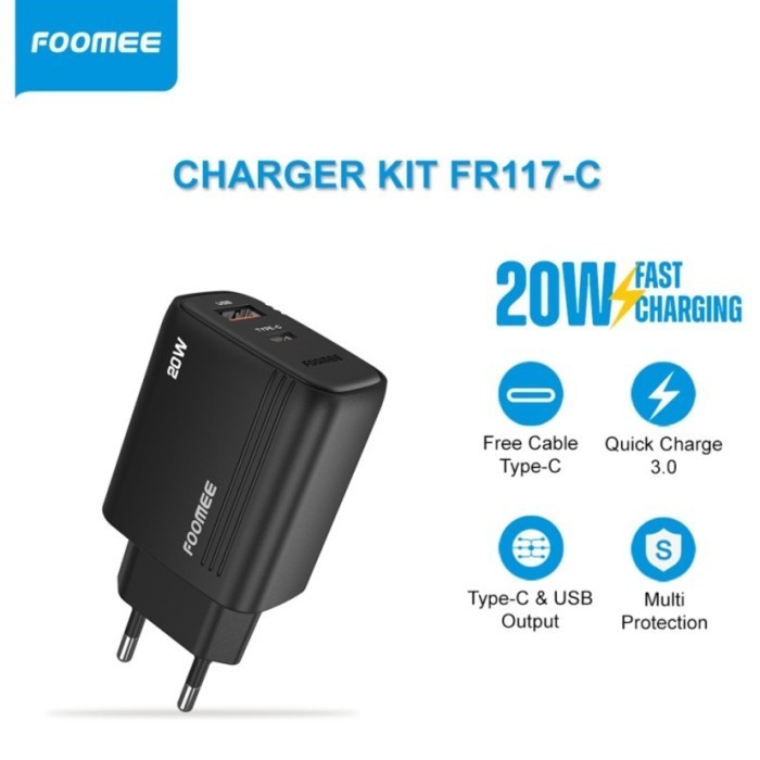 FOOMEE CHARGER USB TYPE C FAST CHARGING FR117-C