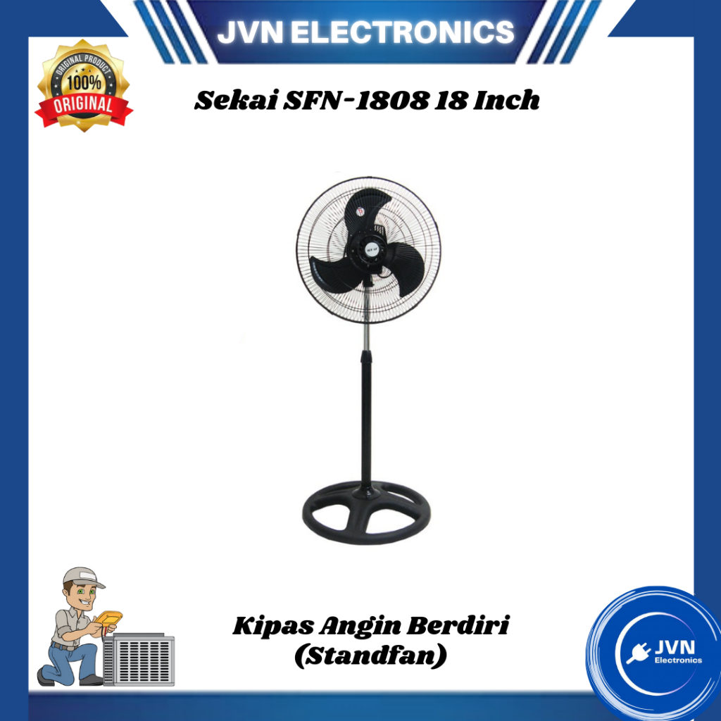Kipas Angin Berdiri Sekai (Standfan) SFN-1808 18 Inch