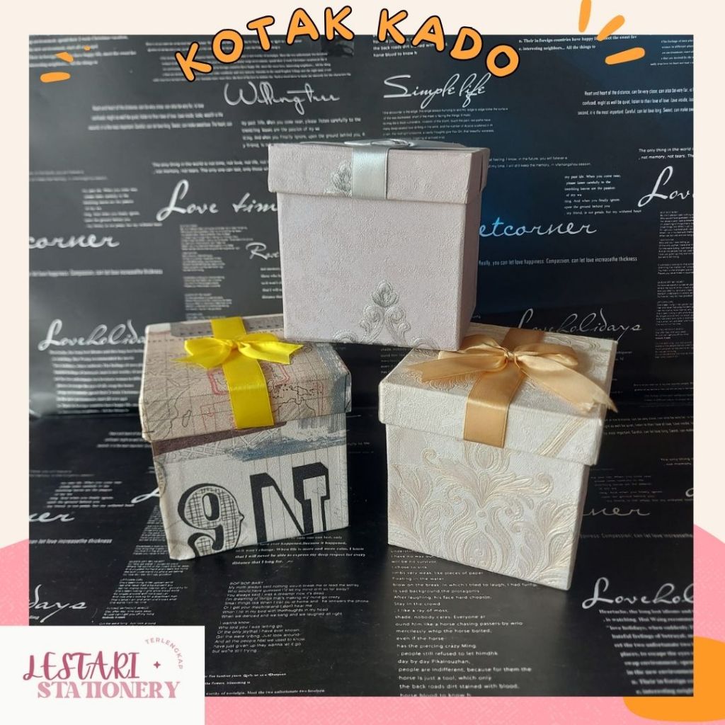 

Kotak Kado 10.5x10x10cm | Kotak Kado Motif | Gift Box Kecil | Lestari Stationery