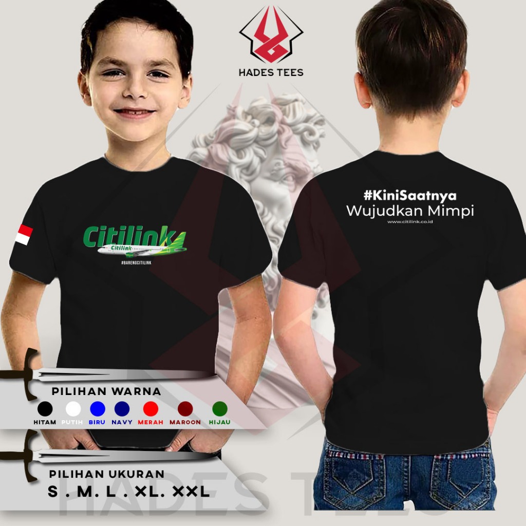 Kaos Baju ANAK Maskapai Citilink tshirt Distro Anak Combed 30s