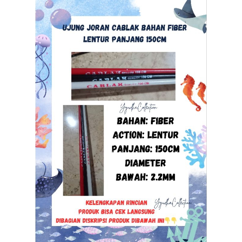 Ujung Joran Cablak Bahan Fiber Lentur Panjang 120cm