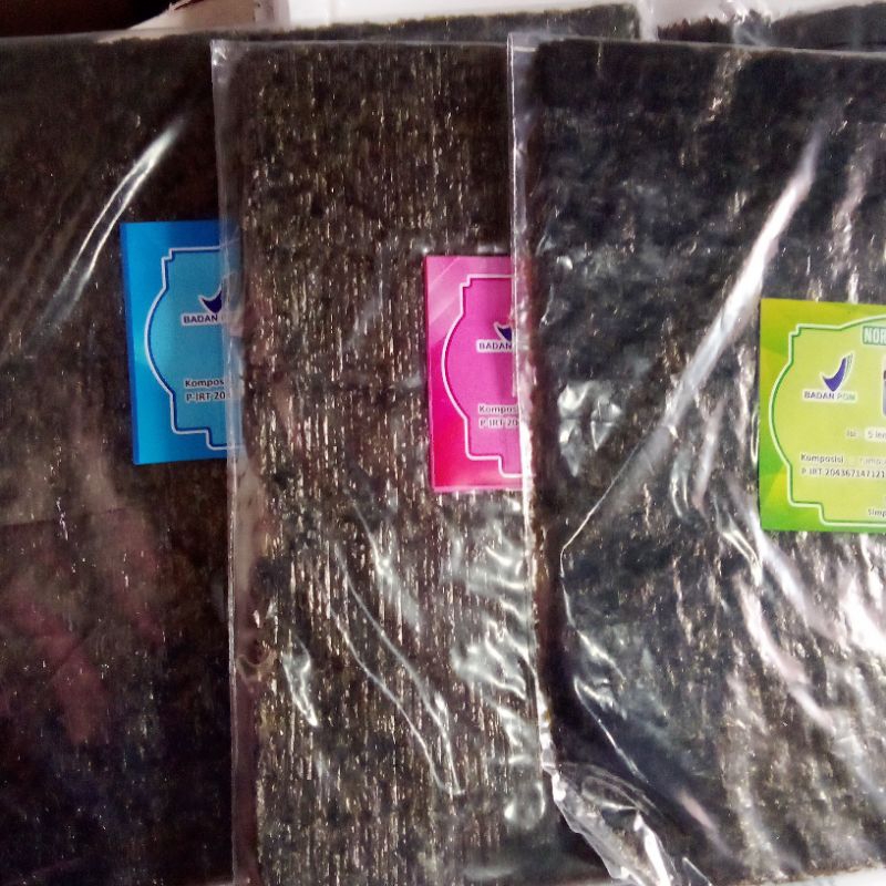

Nori Korea isi 5 10 20 lembar Nori halal rumput laut kulit sushi bungkus kimbab dry seaweed murah sale bpom