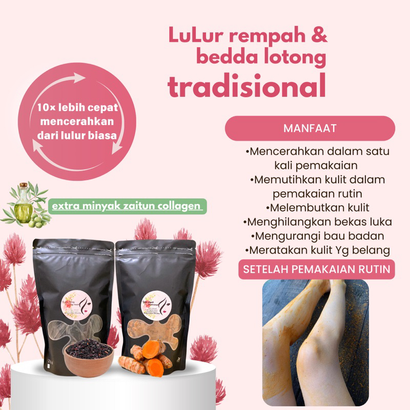 beda lotong Lulur Pemutih badan / bodyscrub Pencerah Kulit REMPAH PEMUTIH BADAN AMPUH/REMPAH PEMUTIH