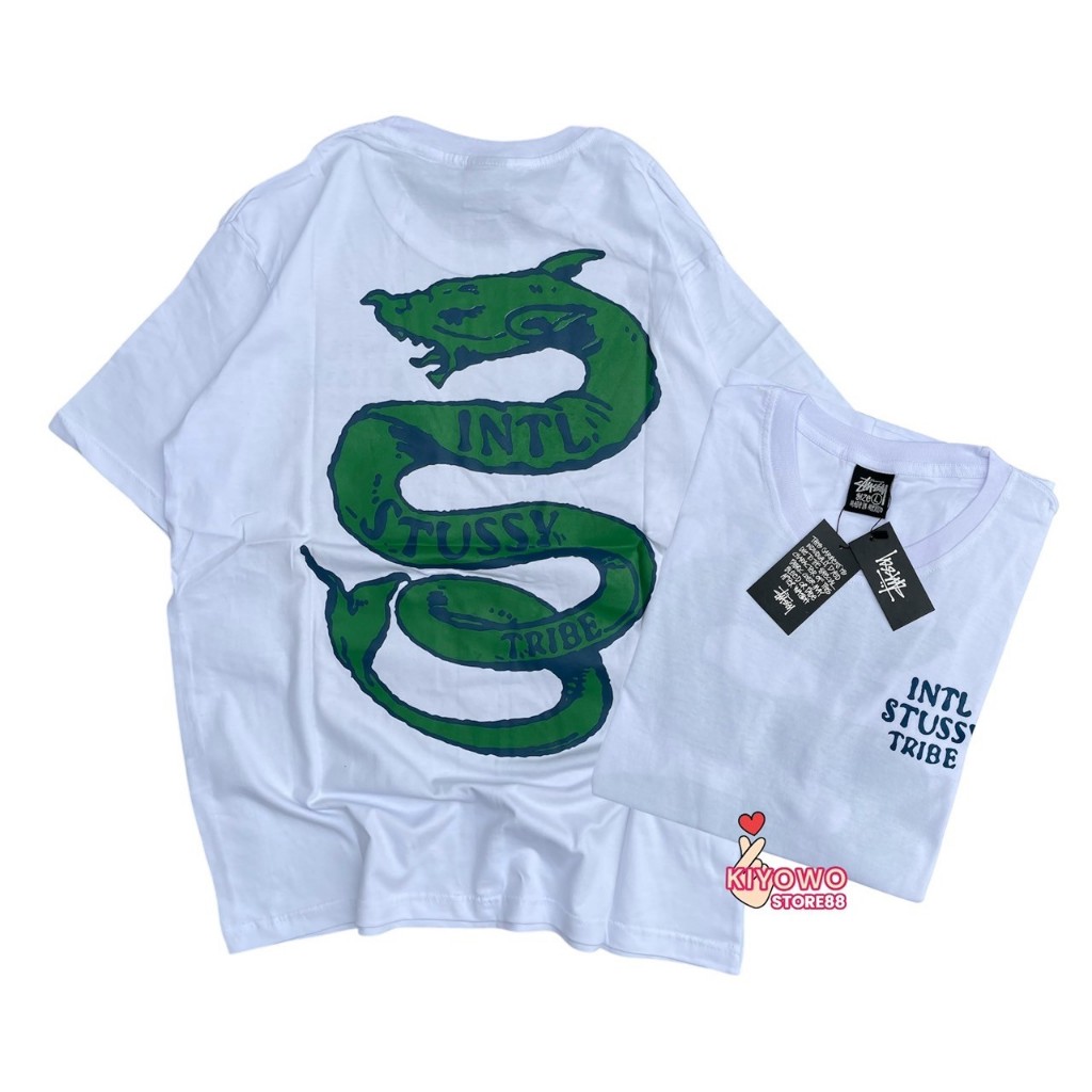 T SHIRT STUSSY TRIBE KAOS STUSSY TRIBE PUTIH WHITE