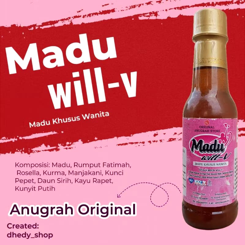 

Madu Original Madu Will-V Madu Khusus Wanita 360 gr