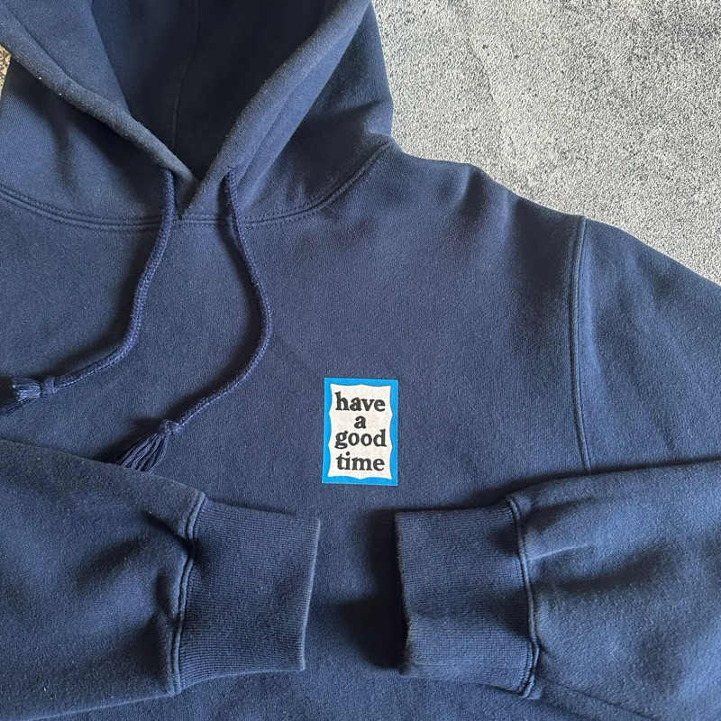 Hoodie HAGT NAVY SMALL LOGO BLUE