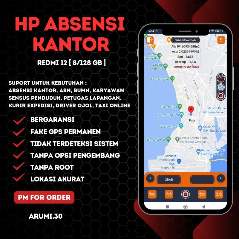 HP ABSENSI KANTOR, REDMI 12 RAM 8/128GB [ NEW ]