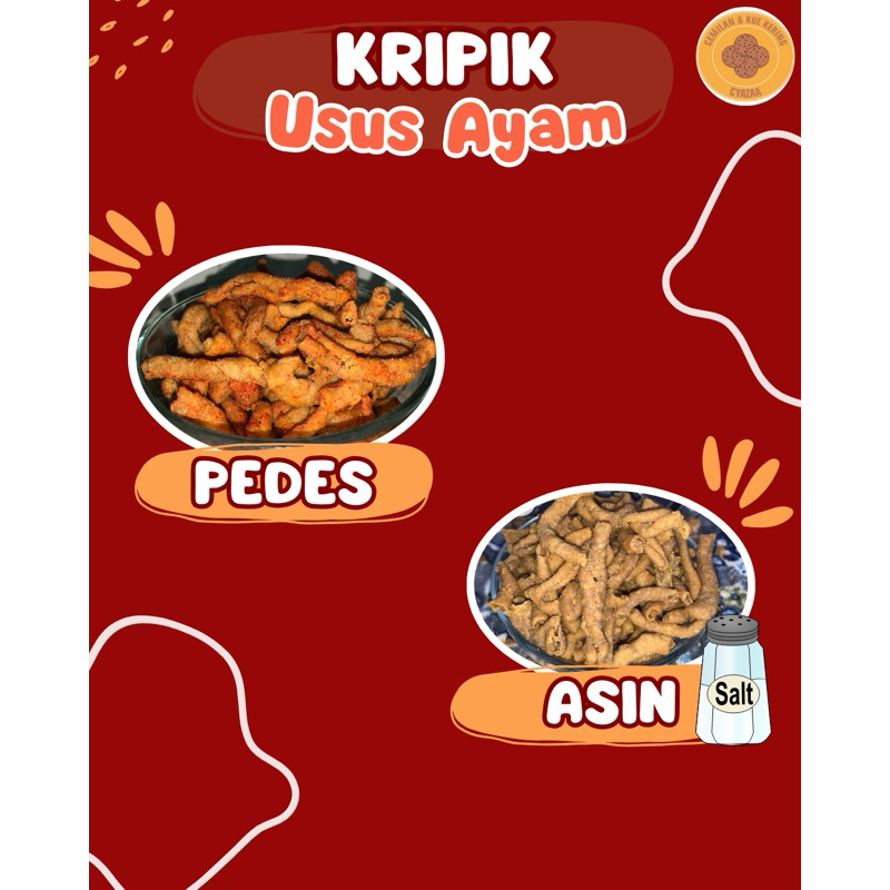 

Usus Ayam / 500 gram/ 250 gram/ Rasa Pedas/ Rasa Asin