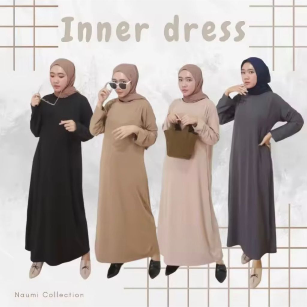 Manset Gamis Lengan Panjang - Dalaman Gamis Polos Nyaman Atasan Dewasa Remaja Pesta Mewah Lebaran