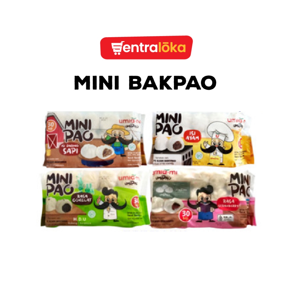 

UMIAMI - Mini Bakpao/ Mini Pao Coklat, Strawberry, Ayam, & Sapi isi 30