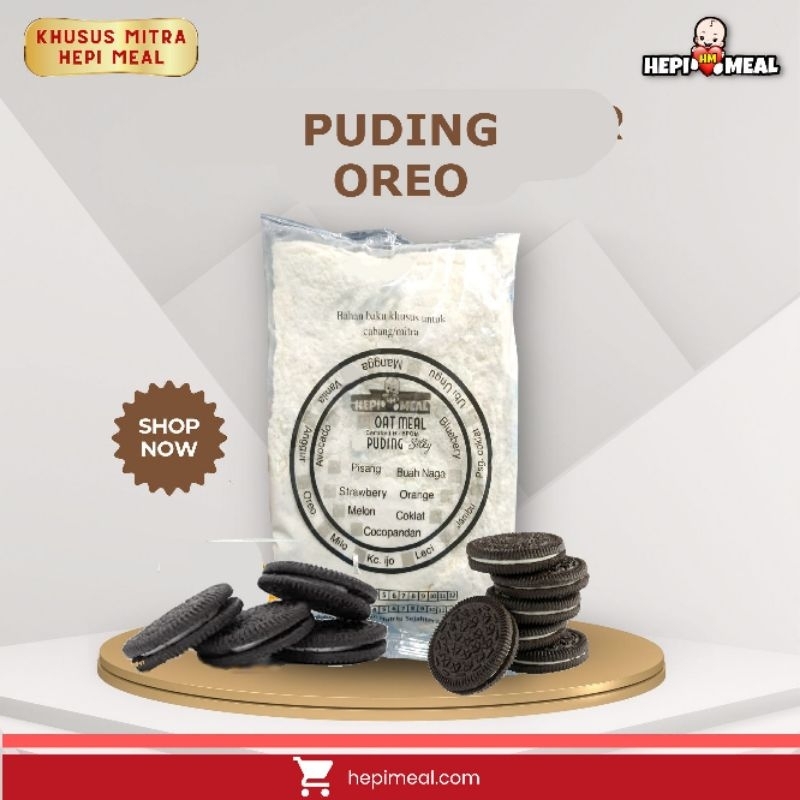 

pudding susu rasa oreo