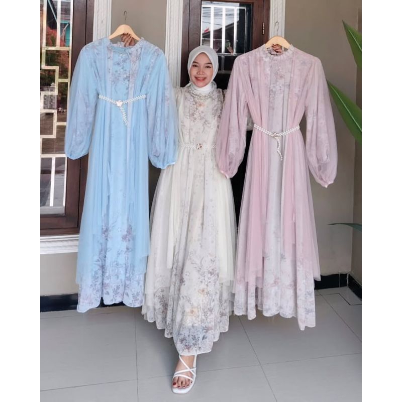Gamis outer tile ceruty DR435 | Gamis lebaran