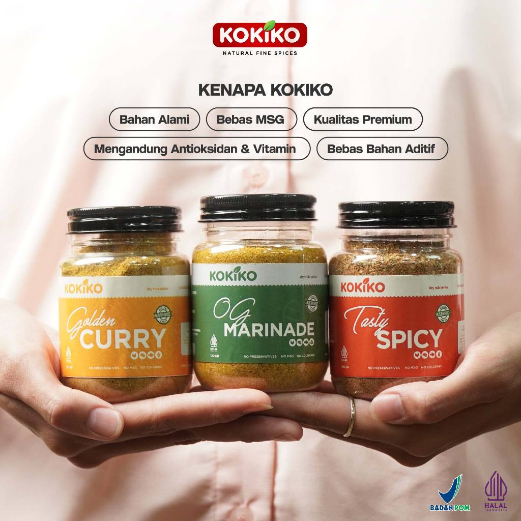 

KOKIKO PAKET BUNDLING (3 PCS) Bumbu Dry Rub | Golden Curry | Tasty Spicy | O.G. Marinade