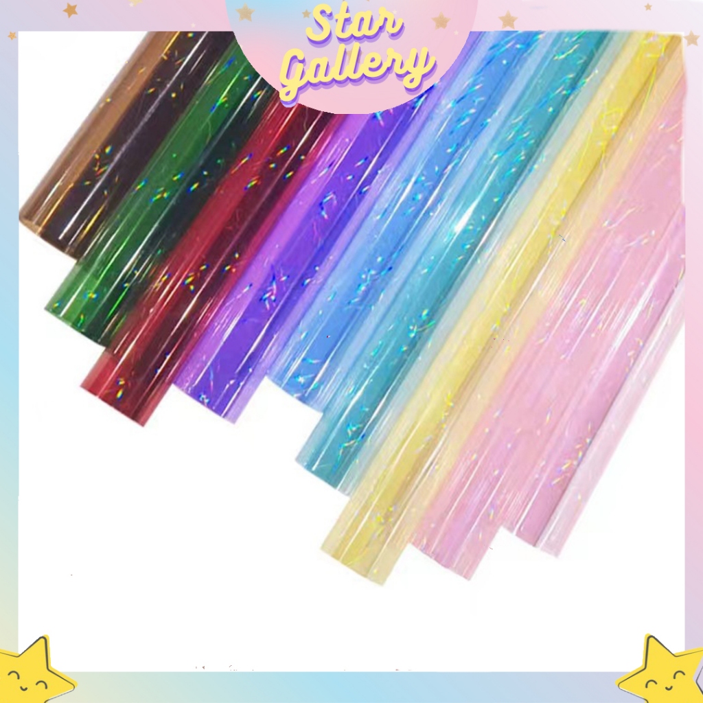 

Kertas Buket Bunga Glossy Hologram Flower Wrapping Paper Cellophane Transparan KB6115