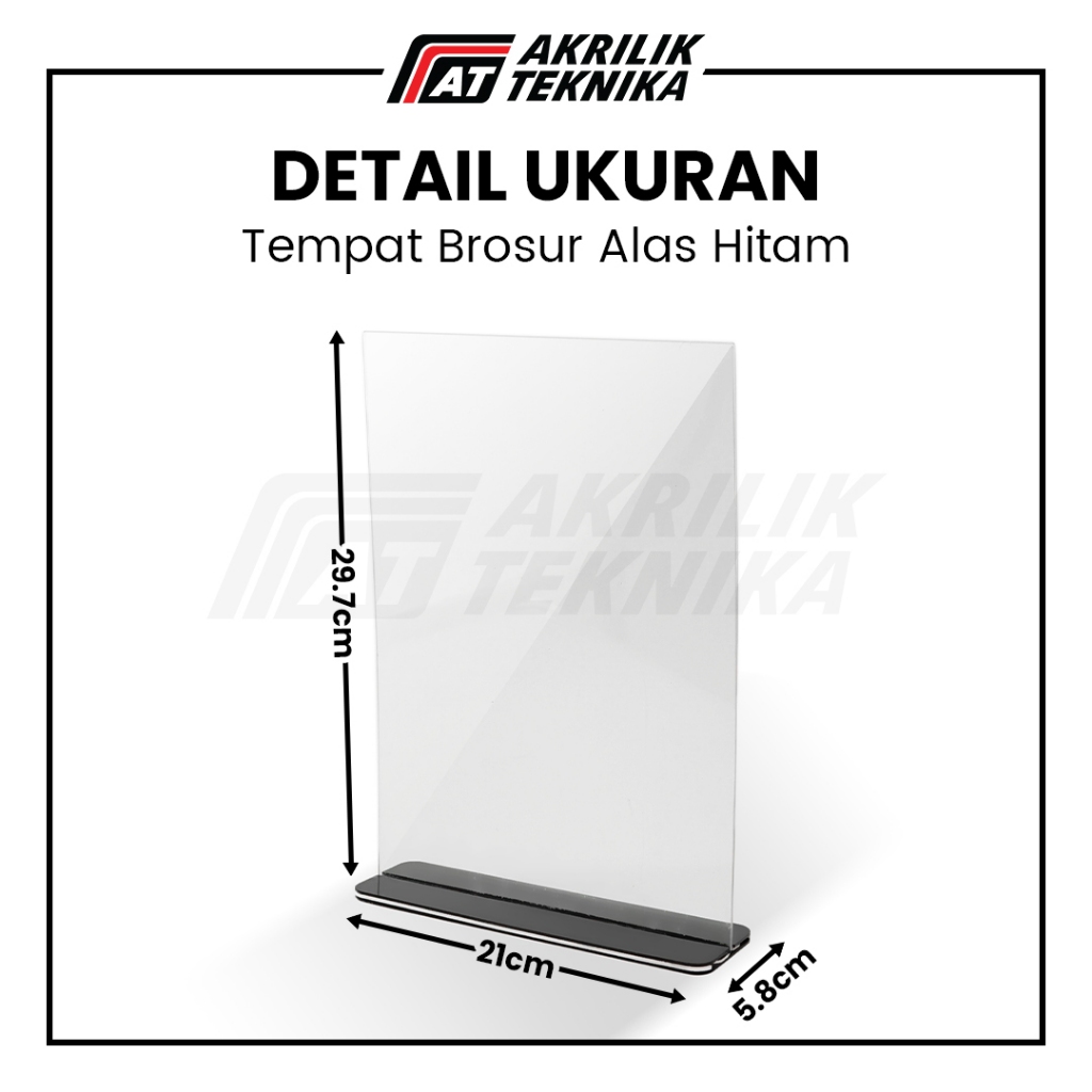 

Adn Tempat Brosur Akrilik / Tent Card Holder Barcode / Nomor Menu Meja Kaki Hitam - Ukuran A4