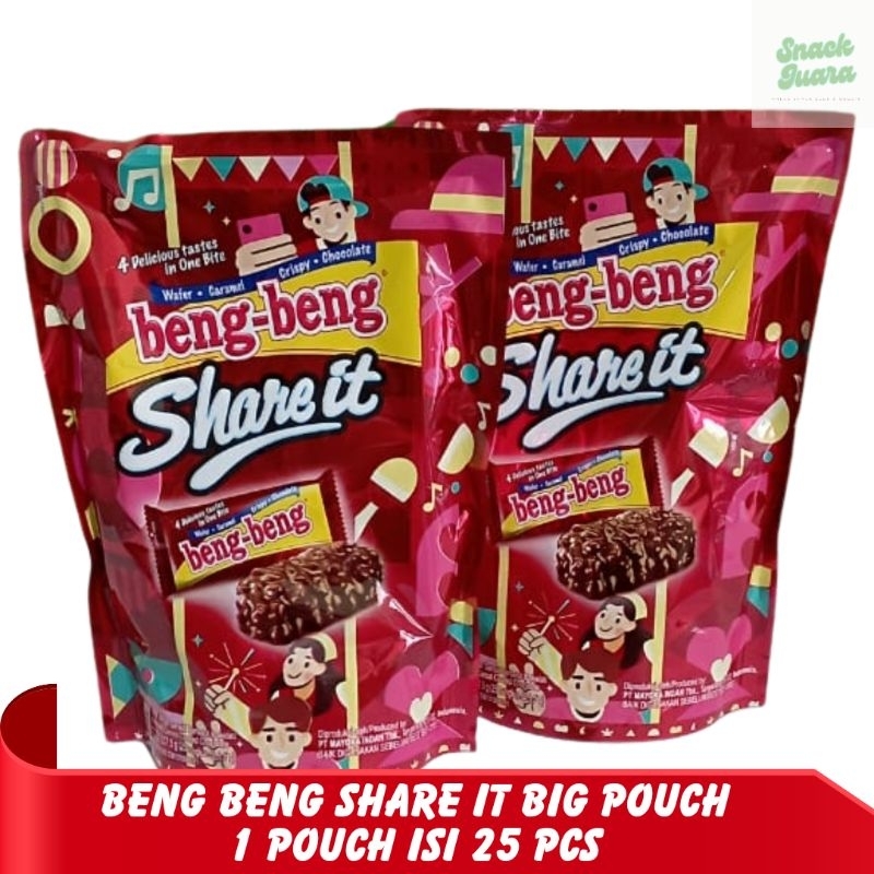 

Beng beng share it pouch | Big share pack kemasan 237,5 gr (1pack isi 25pc @9,5gr)