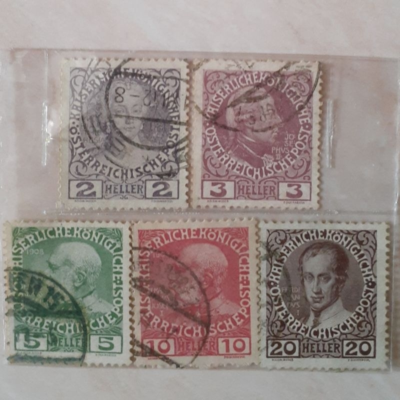 

Perangko Austria Jubilee Tahun 1908 set 5pcs