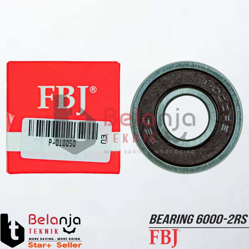 FBJ Ball Bearing 6000-2RS Bearing Laher Roda Sepeda Tutup Karet 6000-2
