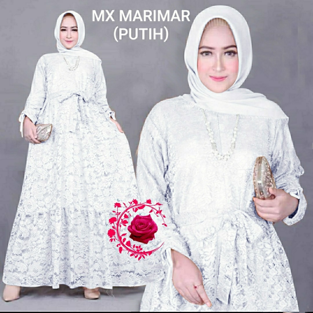 Maxi marimar dress brukat jumbo baju wanita kondangan-maxi marimar