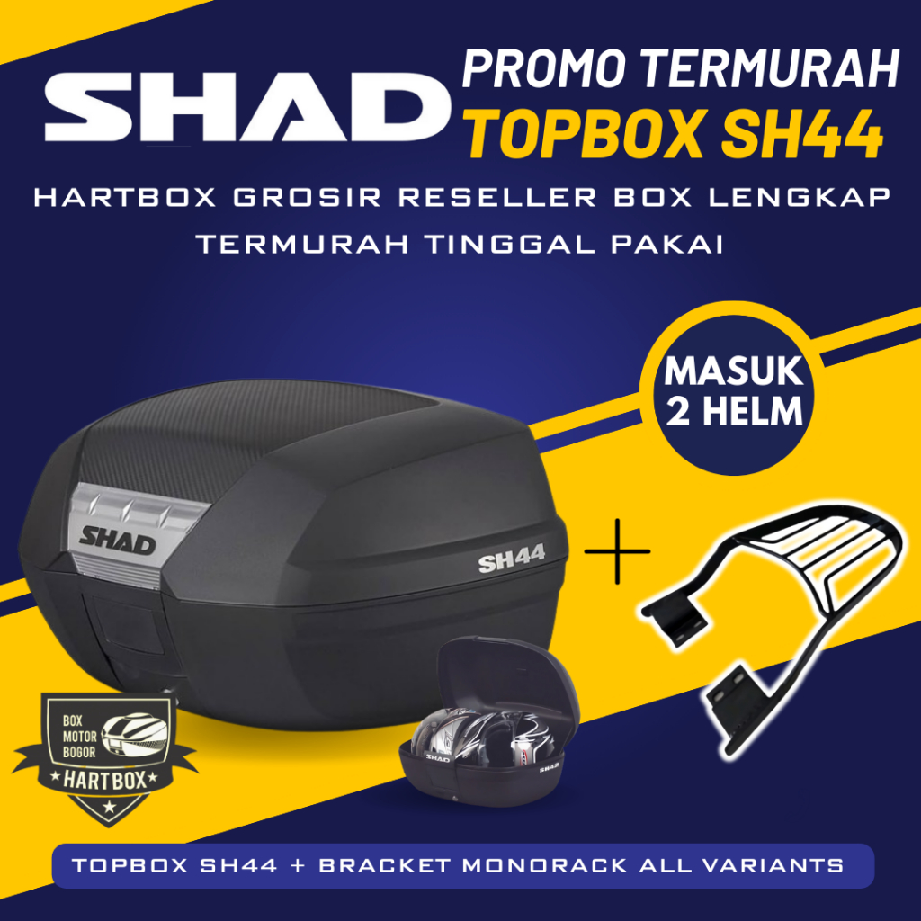 Paket Murah Box Shad SH44 + Bracket Monorack Nmax Old | Box Motor SH44 | Breket Motor Nmax Lama | Pa