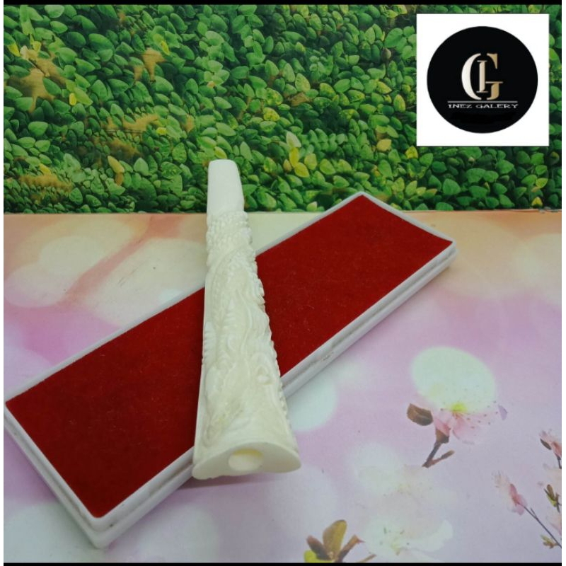 Once pipa padutan tulang sapi ukir naga samping B159