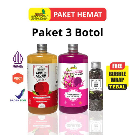 

Paket Diet Sehat - Cuka Apel 500ml , Cuka Naga 500ml , Chiaa Seed 70 Gr - By yara healthy care