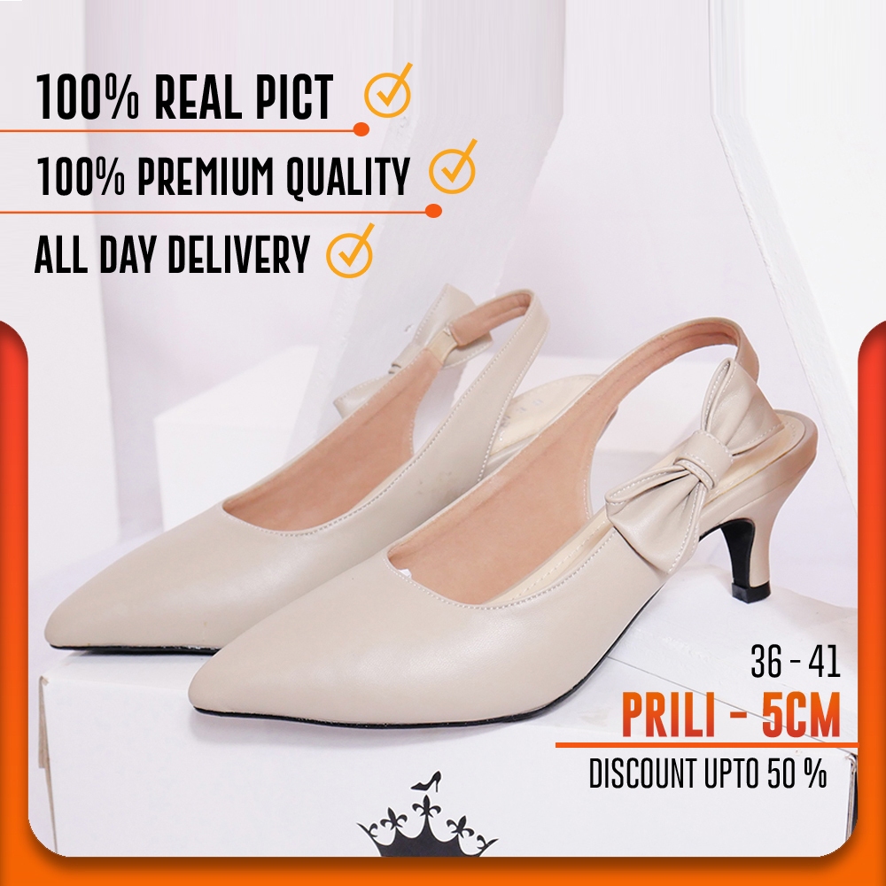 Sepatu High Heels Wanita BRNK Spatu Hak Cewek 5cm Wisuda Kerja Kantor Pesta Kondangan Kawinan BR009